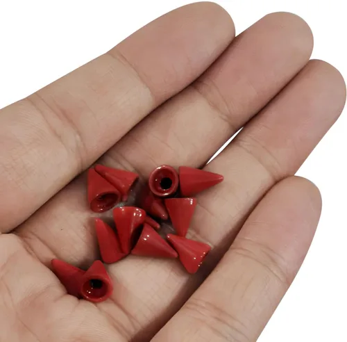 Miniatura 5 de uxcell 100 juegos de tachuelas de cono de 0.39 x 0.394 pulgadas y remaches de metal para ropa, cinturones, bolsas, zapatos, manualidades, cuero, Rojo