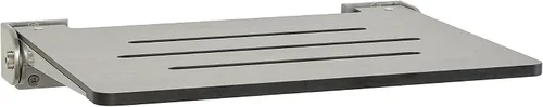 Miniatura 13 de Seachrome Asiento de ducha plegable Silhouette Slimline de 18 pulgadas, para montaje en pared, asiento rústico de teca con marco plateado