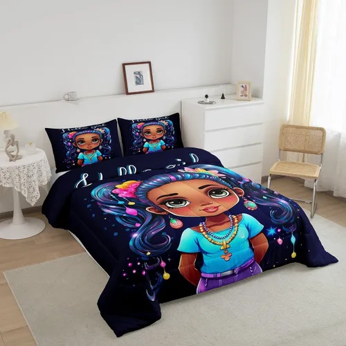 Miniatura 70 de Erosebridal Juego de ropa de cama de princesa de ballet, tamaño Queen, juego de edredón de 3 piezas para niñas bailarinas de ballet, lindo juego