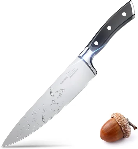 Miniatura 8 de OAKSWARE Cuchillo de chef, cuchillo de cocina de corte y cocción de 6 pulgadas, cuchillo afilado de acero alemán de alto carbono, cuchillo