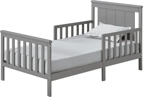 Miniatura 5 de Oxford Baby Lazio Cama infantil con estructura de madera con barandillas y línea recta, cabecero, color marrón espresso