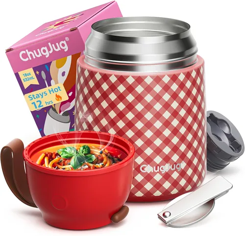 Miniatura 9 de Termo de sopa de 15 onzas para comida caliente para niños, tarro de comida aislado con cuchara, recipiente térmico para almuerzo, boca ancha vacío