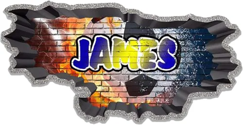 Miniatura 13 de Calcomanía de pared de graffiti con borde de hormigón profundo, calcomanía de vinilo personalizada (MYS107-S)