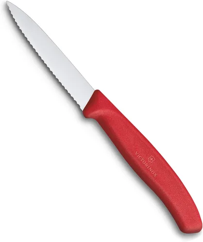 "Victorinox VIC-6.7631 Swiss Classic Paring 3¼"" Hoja de punta de lanza dentada 5/8" de ancho en el mango Rojo", multicolor, m