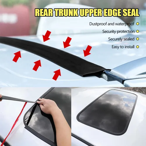 Miniatura 3 de HAOBO Burlete de 23 pies para automóvil, burlete automotriz, forma de T, sello de techo corredizo con autoadhesivo, borde de goma impermeable