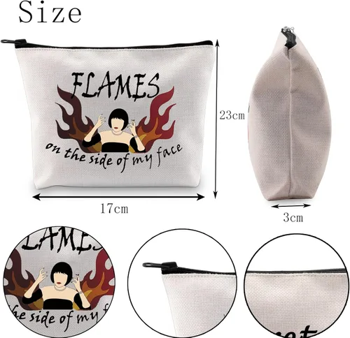 Miniatura 6 de POFULL Regalo blanco del amante de la película en el lado de mi cara con cremallera bolsa bolsa regalo de película, Bolso Flames On The Side Of My