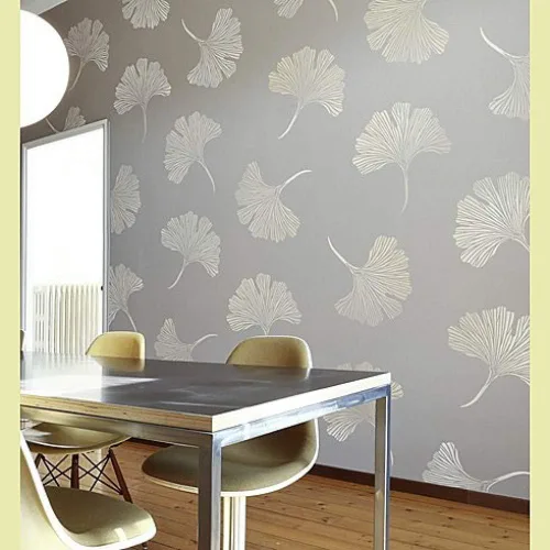 Miniatura 4 de Cutting Edge Stencils Plantilla de pared de ginkgo chino, plantilla de pintura floral reutilizable para paredes, pisos y muebles, cambio de imagen
