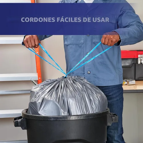 Miniatura 4 de Hefty Steelsak - Bolsas de basura grandes resistentes, color gris, sin perfume, 39 galones, 30