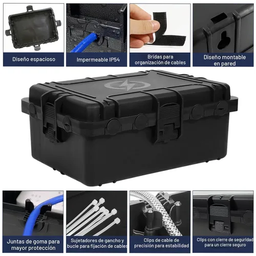 Miniatura 6 de Caja eléctrica grande para exteriores, impermeable, cubierta de cable de extensión IP54, resistente a la intemperie, protege la regleta