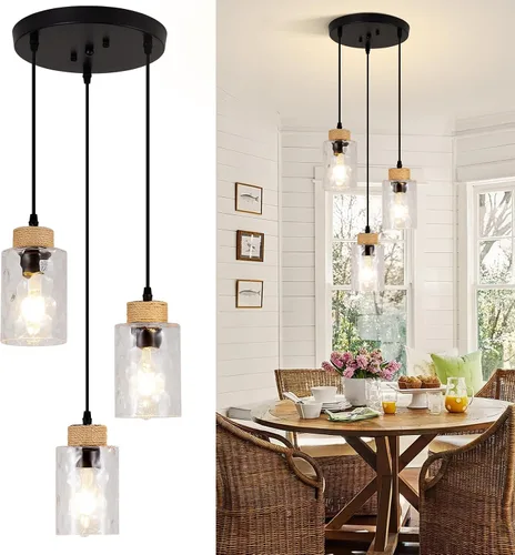 Miniatura 10 de Paquete de 2 luces colgantes para isla de cocina, modernas lámparas colgantes doradas, mini candelabro de cristal para isla de cocina, lámparas