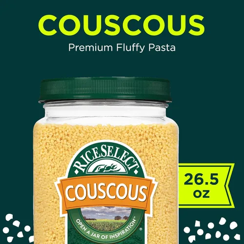 Miniatura 3 de RiceSelect Cuscús, pasta de cuscús de trigo estilo marroquí, sin OMG, tarro de 26.5 onzas, (paquete de 1)