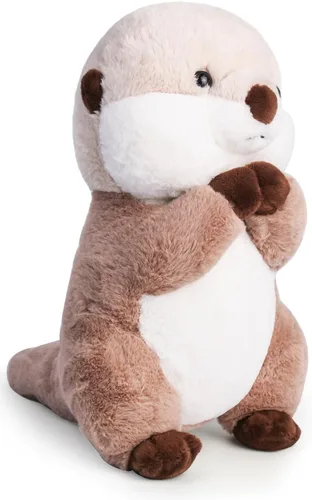 Riuhot Lindos animales de peluche de nutria marina suave, juguete de peluche de 15.7 pulgadas para fiesta de cumpleaños de Navidad, regalo para