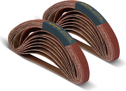 Miniatura 8 de POWERTEC 1/2 x 18 Pulgadas Cintas de Lijado, 40PK, Cinta de Lijado de Óxido de Aluminio de Grano 40 para Lijadora de Banda de Archivo de Aire