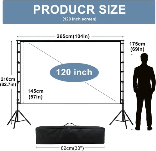 Miniatura 4 de Pantalla de Proyector y Soportes, Pantallas de Proyección Grandes Mejoradas Fáciles de Configurar 102H''*104W'' 16:9 Perfectance para Presentaciones
