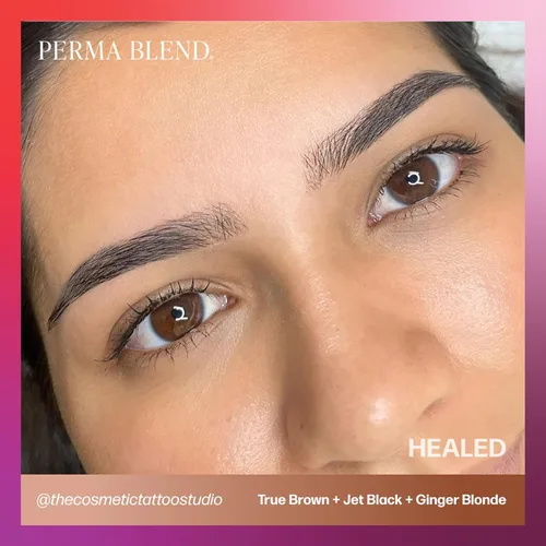 Miniatura 5 de Perma Blend Pigmento de tinta de tatuaje de cejas rubio jengibre, suministros profesionales de microblading para cejas, botella de 1/2 oz