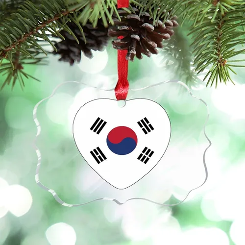 Miniatura 32 de Adorno de Navidad personalizado de la bandera de Venezuela 2023, adornos de corazón para árboles de Navidad, acrílico país, ciudad, recuerdo