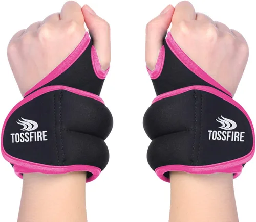 Comfecto Wrist Weights with Thumb Loops Lock, 1lb*2 2lbs*2 for Running, Strength Training, Walking, Exercises, Gym, Cardio, Men, Women Rosa
