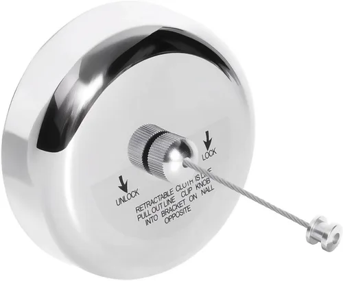 Miniatura 8 de Little World Tendedero retráctil – 2 unidades de línea de ropa de acero inoxidable 304, tendedero retráctil ajustable duradero y resistente