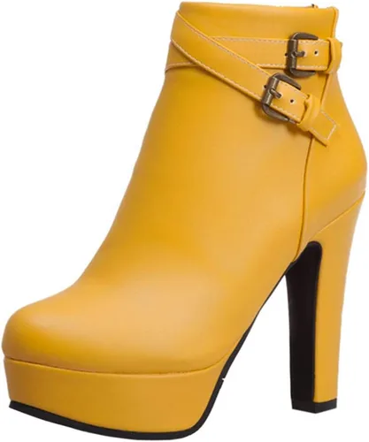Miniatura 22 de Scaoruki Zapatos de otoño de moda para mujer, botines de tacón de bloque