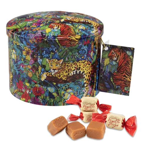Miniatura 11 de Gardiners of Scotland Dulces de caramelo hechos a mano 200g en lata redonda, Caramelo de vainilla con mariposas