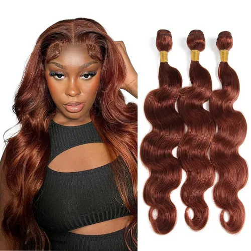 Miniatura 137 de Color 30 paquetes de cabello humano marrón onda del cuerpo paquetes 8 10 12 pulgadas brasileño virgen Remy extensiones de cabello humano doble trama