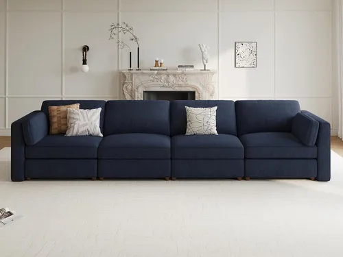 Miniatura 37 de Sofá biplaza extragrande de 83.5 pulgadas, sofás para sala de estar, sofá nube de felpilla de asiento profundo, sofá modular seccional, funda