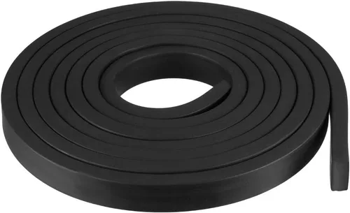 Miniatura 20 de uxcell Tira de sello de goma rectangular maciza, 0.197 in de ancho, 0.118 in de grosor, 3.3 ft de largo, color negro
