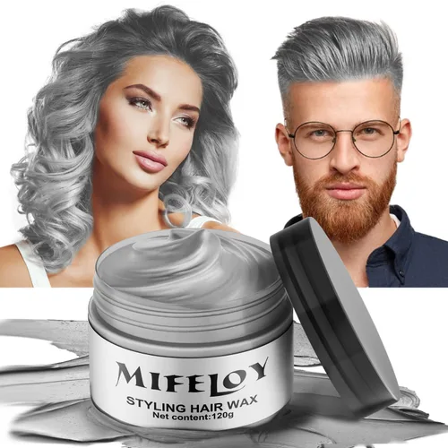 Miniatura 8 de Cera temporal negra para el cabello, tinte en crema para peinado natural instantáneo, pomadas lavables para hombres, niñas, mujeres, jóvenes, barro
