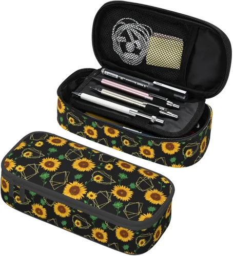 Miniatura 13 de Estuche para lápices con lunares rosados de fresa de gran capacidad, bolsa de papelería con cremallera, soporte portátil para bolígrafos
