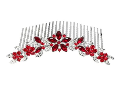 Miniatura 9 de Faship Hermoso peine de pelo floral de cristal de diamantes de imitación negro