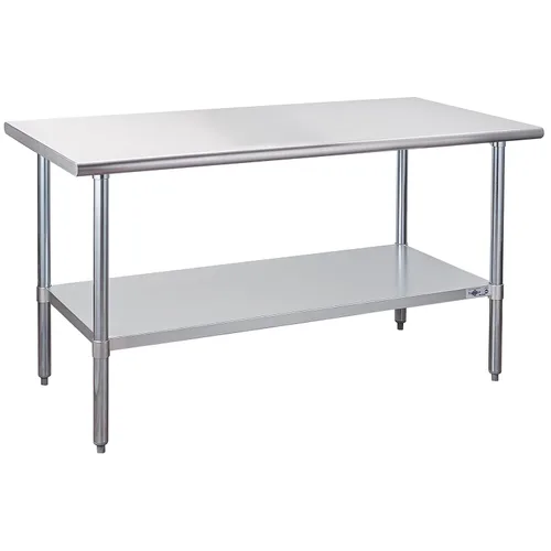 Miniatura 12 de Profeeshaw mesa de trabajo, de uso comercial, de acero inoxidable NSF con protector contra salpicaduras y estante inferior, para cocina, restaurante