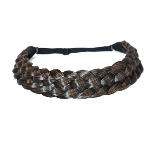 Miniatura 8 de Diadema de pelo sintético de 5 hebras trenzadas, clásicas, gruesas, anchas, trenzadas, elásticas, multicolor, accesorios de belleza para el cabello