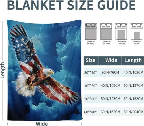 Miniatura 2 de American Eagle Manta de Vellón Súper Suave y Acogedora Manta de Tiro 40X50 pulgadas, Ligera Difusa Cómoda Texturizada Manta de Franela Manta de Tiro