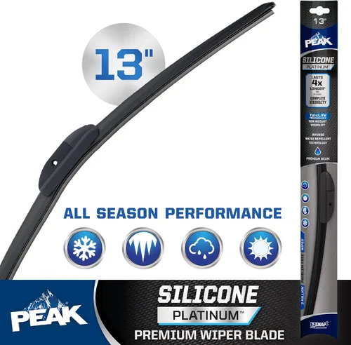 Miniatura 2 de PEAK Silicone Platinum - Limpiaparabrisas delantero de 13 pulgadas, limpiaparabrisas de repuesto con conector universal, paquete de 1 unidad