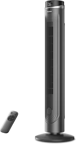 Miniatura 16 de PELONIS Ventilador de torre sin aspas de 40 pulgadas para dormitorio, ventilador de pie con control remoto, 26 pies/s, oscilación de 90°, 3 ajustes