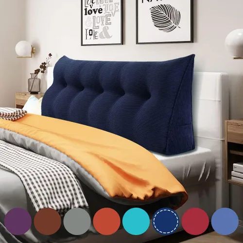 Miniatura 18 de Almohada de cuña gruesa de 14 libras tamaño King para cabecero, posicionador de cuerpo, almohada de lectura triangular para sentarse en la cama
