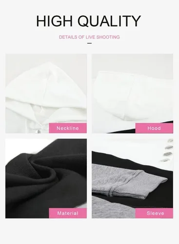 Miniatura 5 de Dokotoo - Sudaderas con capucha para mujer, con cuello de botón y cordón de ajuste, sudaderas casuales de manga larga