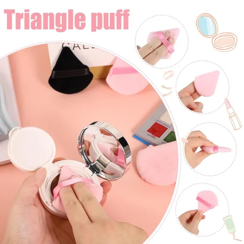 Miniatura 4 de Pimoys 15 piezas de polvo soplo cara triángulo maquillaje soplos para polvo suelto ajuste polvo base esponja belleza maquillaje herramienta