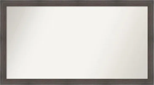 Miniatura 349 de Amanti Art Espejo de pared personalizado no biselado (24 x 27 pulgadas), marco estrecho de nogal chipre - varios tamaños personalizados - Espejo