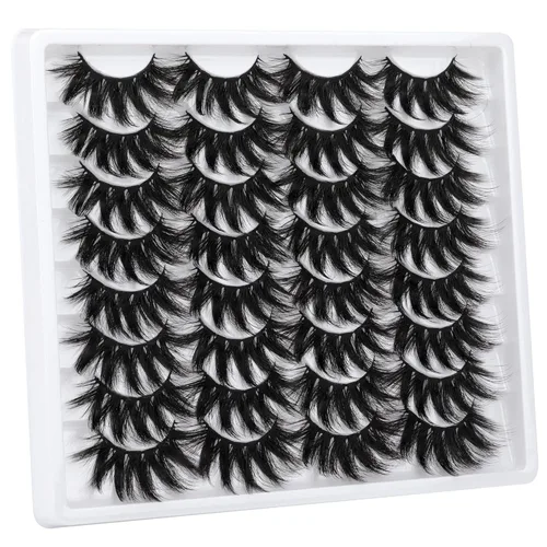 Miniatura 5 de ALICROWN - Pestañas postizas dramáticas gruesas, paquete de 16 pares de pestañas falsas mixtas, ligeras, hechas a mano, de volumen suave, de visón