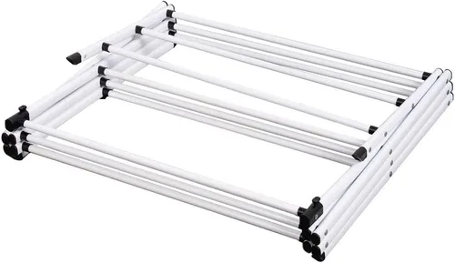 Miniatura 8 de Estante de Secado de Ropa Plegable para Interiores FKUO, para Secar y Colgar Ropa, Porta Toallas (Gris Plateado) para Almacenamiento