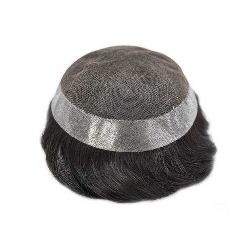 Miniatura 4 de Sistema de reemplazo de cabello de encaje para hombres, piezas de cabello, tupé para hombres, sistemas de cabello humano real, protesis capilar