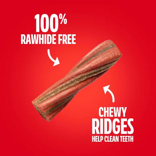Miniatura 3 de Milk-Bone Mini Comfort Chews, golosinas para perros sin piel cruda con textura masticable única y carne de res real, 6 mini golosinas (paquete de 5)