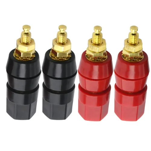 Miniatura 2 de 0.157 in Banana Binding Post Socket Panel Mount Rojo Negro, Paquete de 4