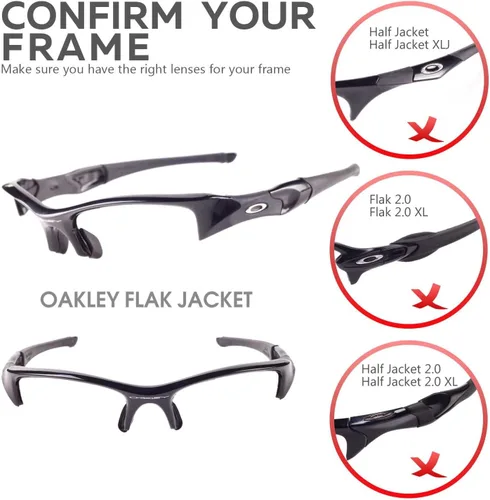 Miniatura 5 de Walleva Replacement Lenses And Rubber Kit For Oakley Flak Jacket Sunglasses - Multiple Options Available