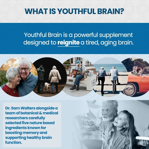 Miniatura 6 de Youthful Brain - Paquete de 4 botellas – Suplemento de apoyo para la memoria y la salud cerebral – Claridad de refuerzo cerebral con Bacopa