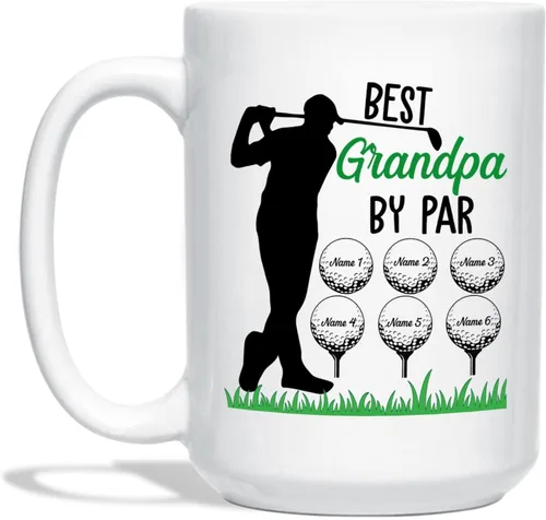 Taza de café personalizada para el mejor abuelo por par, regalo para abuelo, tazas de abuelo, tazas personalizadas para abuelo con nombres de niños,