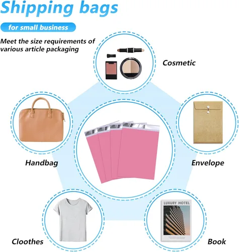 Miniatura 7 de Sobre de polietileno de agradecimiento 6x9 pulgadas 100 piezas, bolsas de envío impermeables y resistentes al desgarro para ropa, bolsas de correo