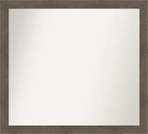 Miniatura 396 de Amanti Art Espejo de pared personalizado no biselado (24 x 27 pulgadas), marco estrecho de nogal chipre - varios tamaños personalizados - Espejo
