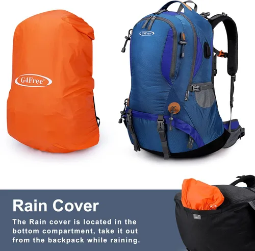 Miniatura 4 de Mochila G4Free de 11 gal para uso en exteriores, campamento, alpinismo, senderismo con funda para lluvia. azul (Blue01)